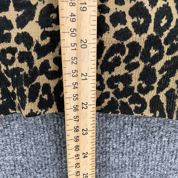 Talbots Cardigan Sweater Womens S Brown Leopard Merino Wool Button Up Mob Wife - Picture 9 of 9